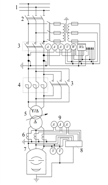 Схема электрических соединений дуговой печной установки