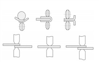 Схема расположения роликов и свариваемых деталей при различных способах шовной сварки