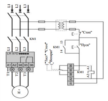 Схема подключения электронного реле типа LR97 D
