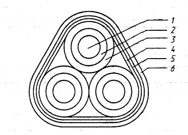 Конструкция силового кабеля марки ОСБ треугольной формы