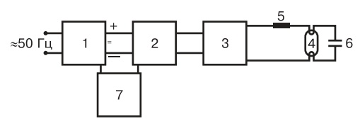 Блок-схема электронного аппарата включения