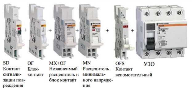 Вспомогательные электрические устройства для УЗО серии Multi 9