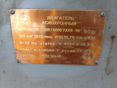 Электродвигатель 4АЗМ-500/6000 УХЛ4