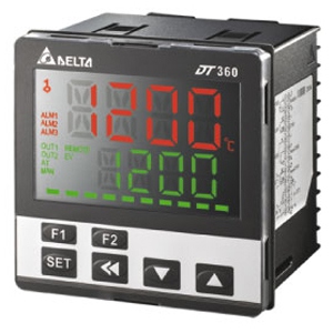 DT360VA-0200 Температурный контроллер, 96x96мм, имп. напр. 12В на вых, питание. 80-260В AC, RS-485, Delta Electronics