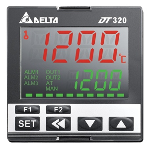 DT320VD-0200 Температурный контроллер, 48x48мм, имп. напр. 12В на вых., питание 24В DC, RS-485, Delta Electronics