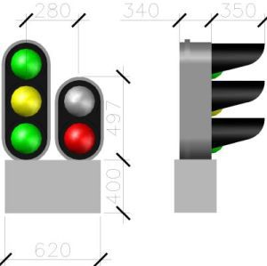 светофор карликовый пятизначный для скоростного движения 17745-00-00