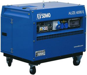 Бензиновая электростанция в шумозащитном кожухе мощностью 5.6 кВт с электростартером. SDMO ALIZE 6000E