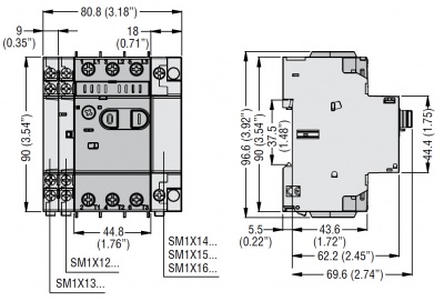SM1P0040 Автоматический выключатель для защиты двигателя 0.25-0.4A, замена 11SM1B08, Lovato Electric