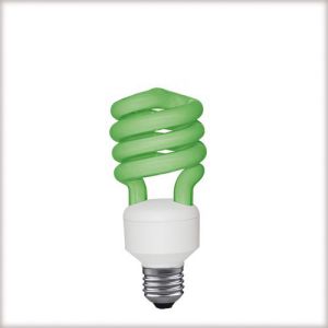 Лампа ESL 230V 15W=75W E27 (D-46mm,H-128mm) зеленый
