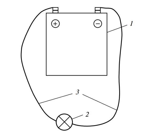 Электрическая цепь питания электрической лампы