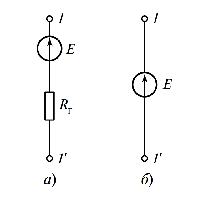Схемы замещения источника ЭДС
