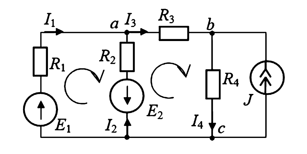 Схема электрической цепи к примеру расчета