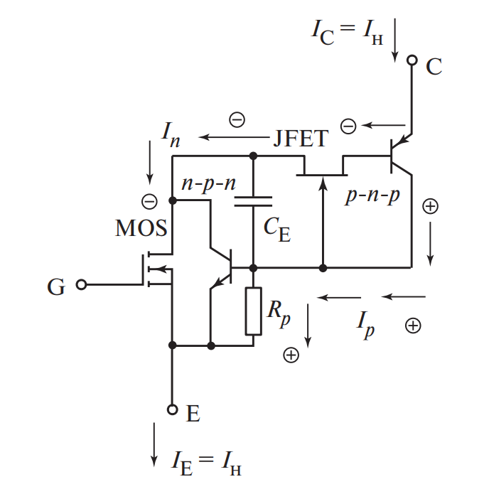Эквивалентная схема замещения транзистора IGBT