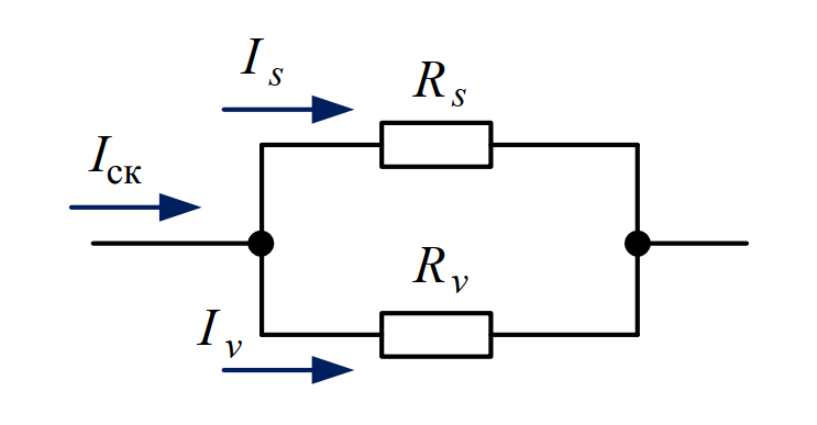 Схема замещения для разделения путей утечки тока