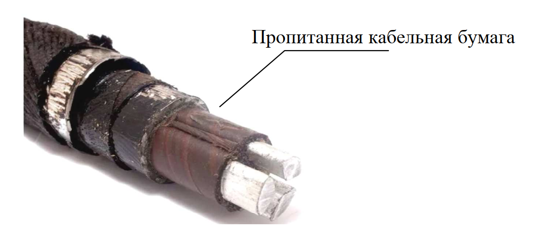 Поперечный разрез и послойная структура кабеля ААШв-10