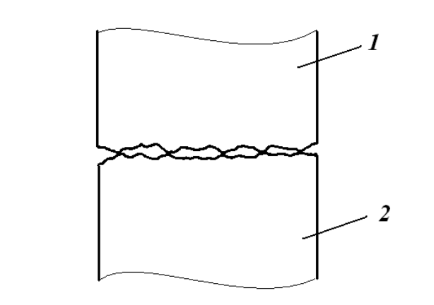 Вид контактных поверхностей при сильном увеличении