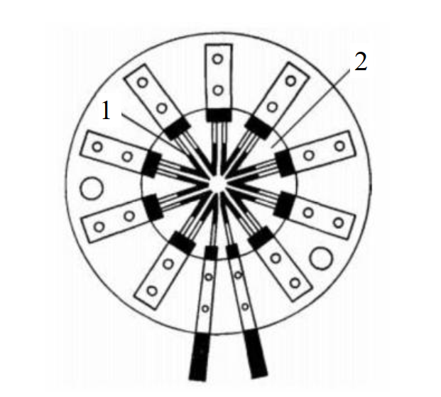 Конструкция термобатареи (звездочка из термопар)