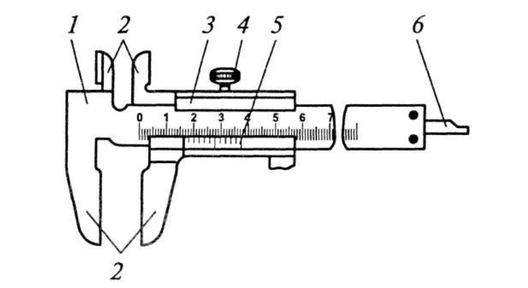 изображение штангенциркуля ШЦ-1 с подробной деталировкой