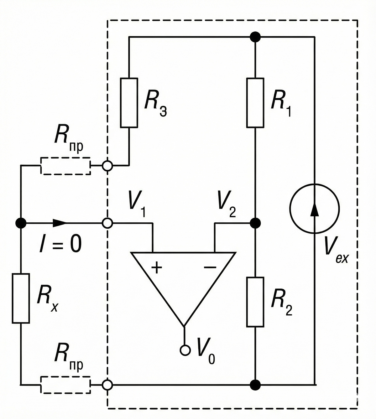 Классический неуравновешенный мост Уитстона