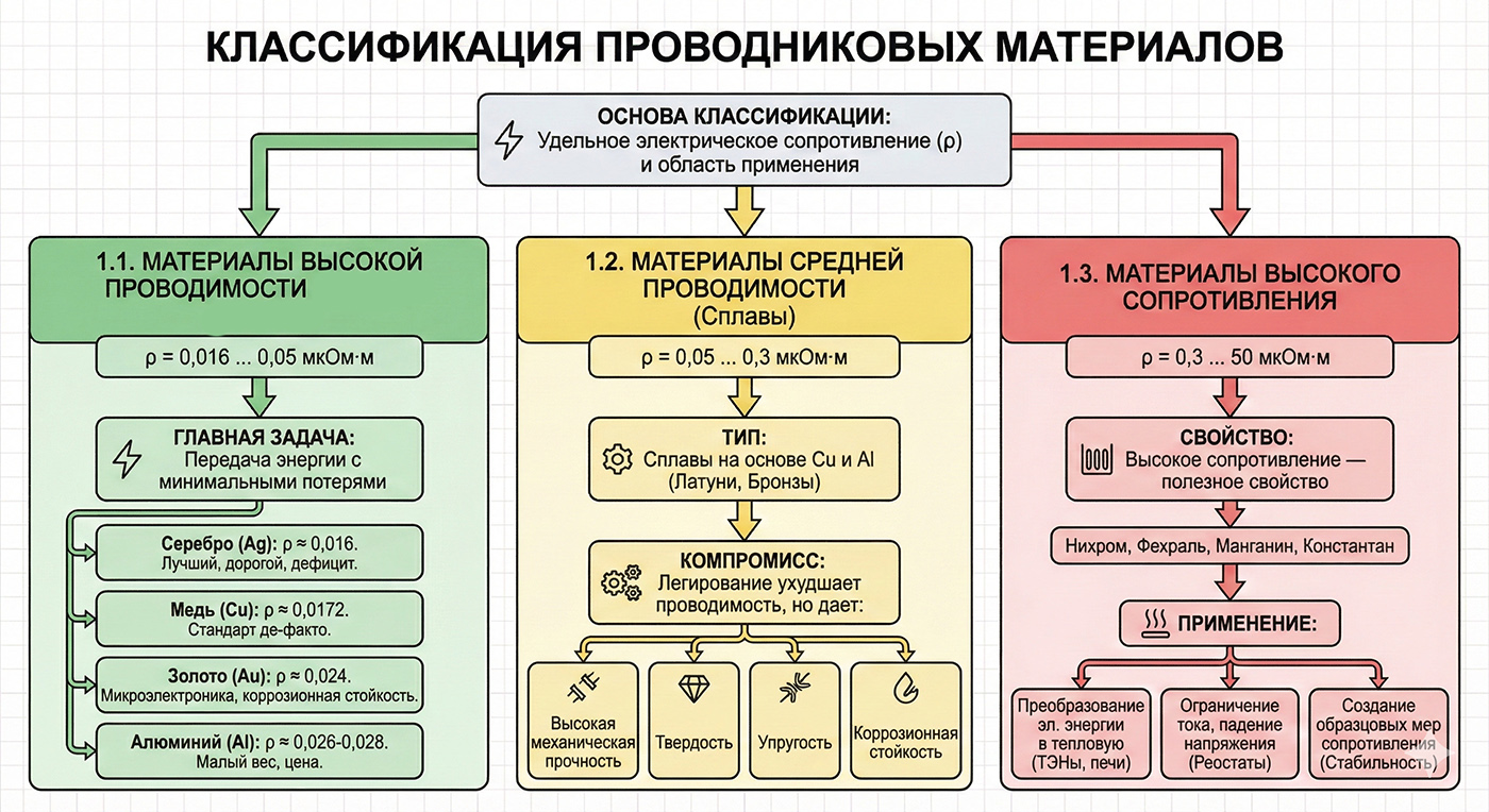 классификация проводниковых материалов