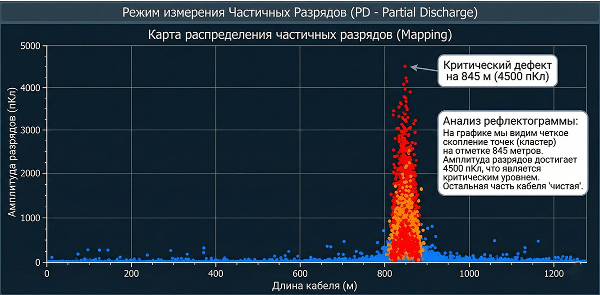 Карта распределения частичных разрядов