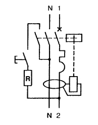 Принципиальная схема дифференциального автоматического выключателя