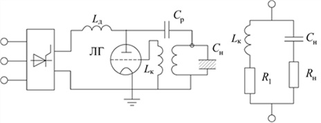 Схема высокочастотного генератора для диэлектрического нагрева
