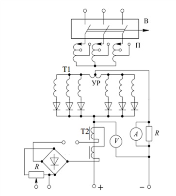 Схема источника питания установки анодно-механической обработки