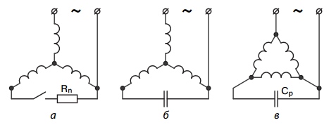 Запуск 3х фазного двигателя от 220 вольт без конденсаторов схема