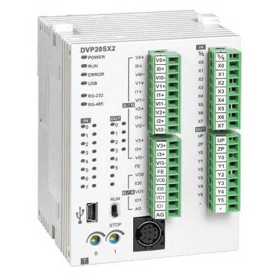 DVP20SX211R Контроллер: 8DI, 6DO, 4AI, 2AO (Relay), 24V DC Power, 2 шины расширения, USB, SLIM, Delta Electronics