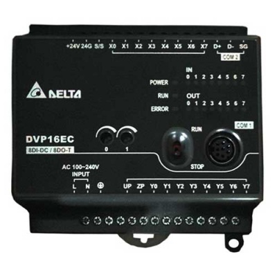 DVP16EC00R3 Контроллер, 8DI/8DO (relay), Delta Electronics