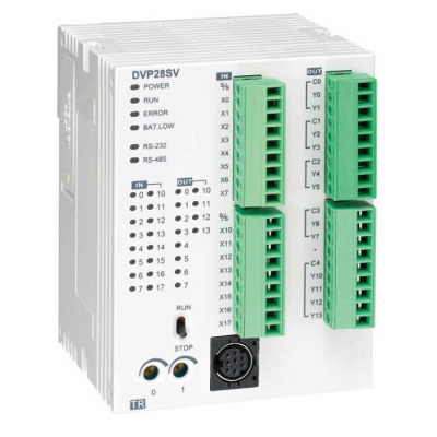 DVP28SV11T2 контроллер 28 Point, 16DI/12DO, Transistor NPN, 24VDC, 2 шины расширения, увеличенная память программы