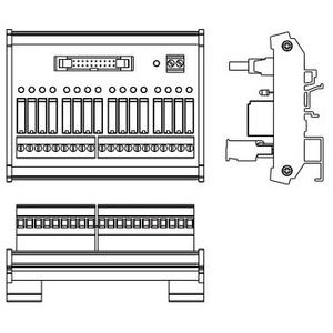 UB-10-OR16A Клеммный модуль на ДИН-рейку 16 реле с разъёмом IDC-20, Delta Electronics