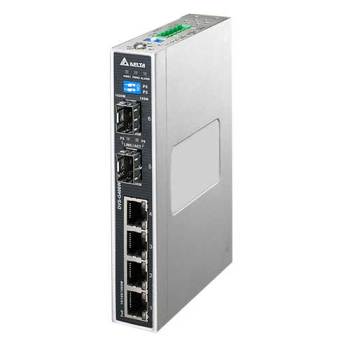 DVS-G406W01-2GF Неупр. коммутатор Ethernet, 4 порта GbE с PoE + 2 порта SFP, реле, -40...+70 С, технология PoE