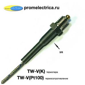 Термопара, тип K, до 600 градусов, кабель 1.5 метра - TW-V(K) 3/8-1.5м Autonics