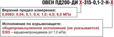 ПД200-ДИ4,0-315-0,1-2-Н-ЕХD Преобразователь избыточного давления, ОВЕН