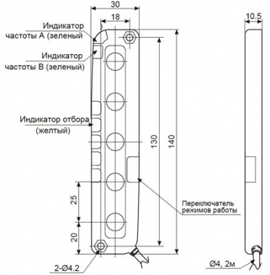 BWPK25-05P Инфракрасный барьер безопасности, 12-24VDC, PNP, сраб. 0,1-3 м или 0,05-1 м, Autonics