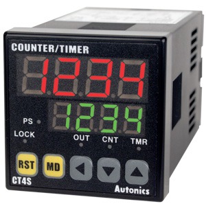 CT4S-2P2 Цифровой счетчик/таймер, 24-48VDC/24VAC, индикатор 4 цифры, Autonics