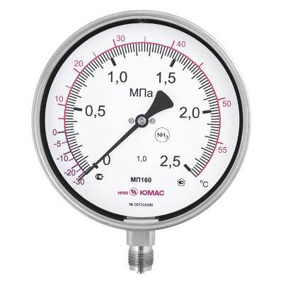 МП160М Манометр аммиачный диаметром Ø 160 мм