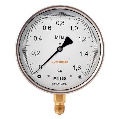 МВП160Н Мановакуумметр повышенной точности кл.т.0,6 с/без гидрозаполнения, диаметром Ø 160 мм