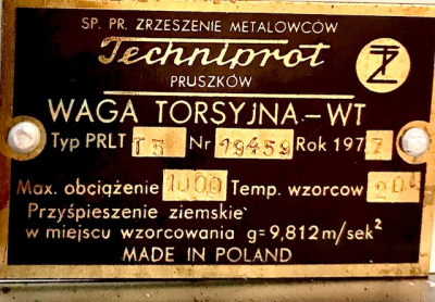 Весы аналитические Techniprot waga torsyjna-wt Typ PRLTT 5
