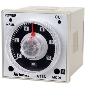 AT8N Многофункциональный аналоговый таймер, 100-240VAC/24-240VDC, DPDT, Autonics