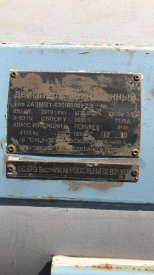 ЭЛЕКТРОДВИГАТЕЛЬ 2АЗМВ 630квт