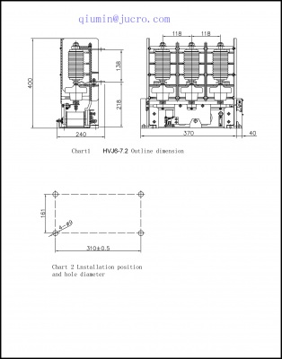 JCZ5 7.2 кВ вакуумный контактор 200A 400A 630A