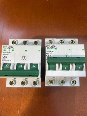 Выключатели ВА 101-3/63А, 400в, 50Гц. (ДЭК).