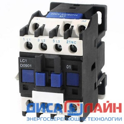 Коммутация и защита  Контакторы  Контакторы (пускатели)  Контактор LC1-D0910 9А 220 В Контактор LC1-D0910 9А 220 В