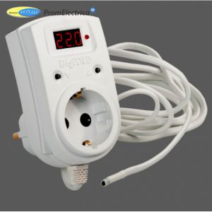 Терморегулятор с датчиком ДЛЯ ПОГРЕБА включение в розетку, 16А, 3000 Ватт, ТР-1 DigiTOP