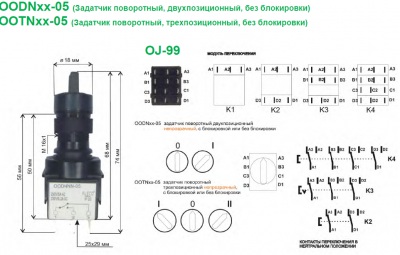 Задатчик поворотный, монтажное отверстие 16 мм OODNxx-05 OOTNxx-05 OJ-99