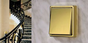 Электроустановочные изделия JUNG - серия Gold (металл под золото, нат.позолота)