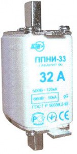 Плавкая вставка предохранителя ППНИ